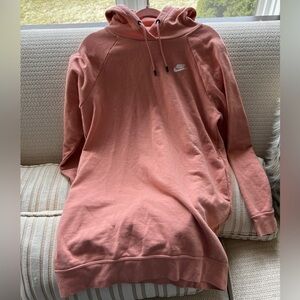 Nike essential fleece dress pink size small pockets